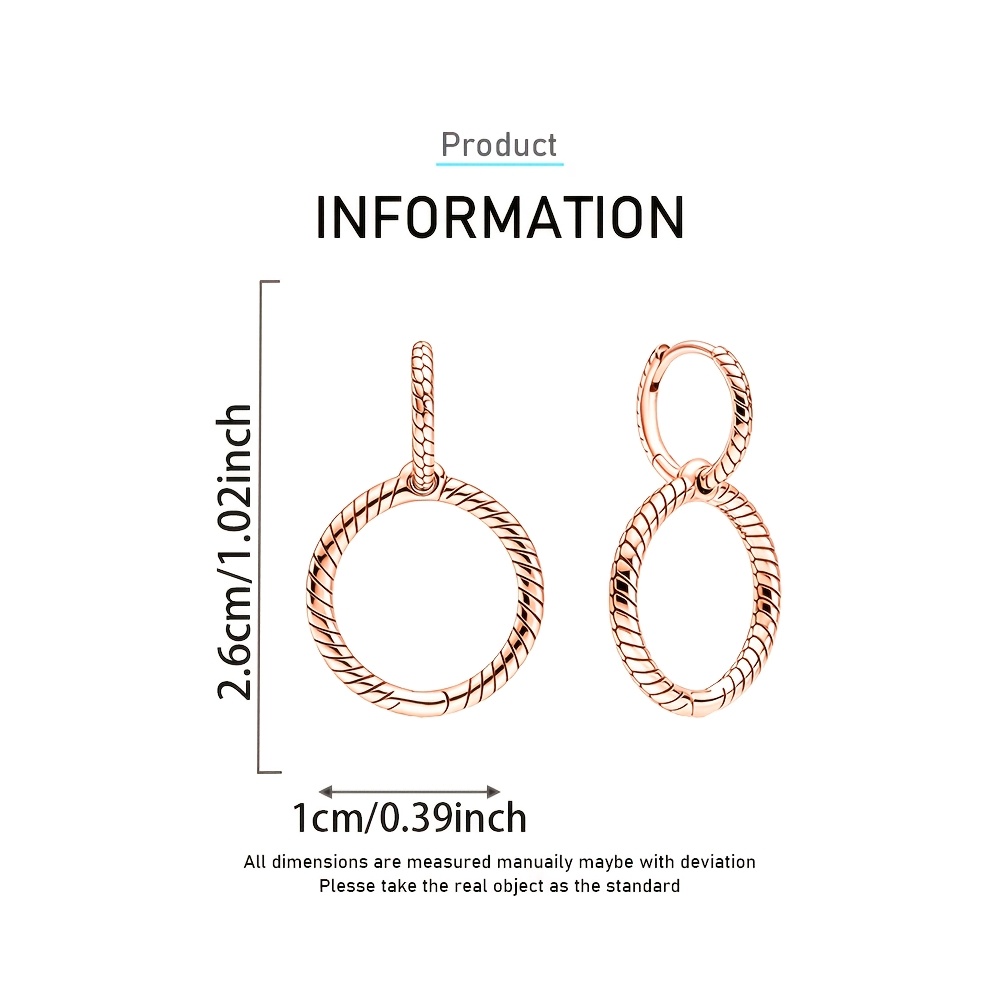Women's 925 Silver Low-Hypoallergenic Hoop Earrings, Drop Style